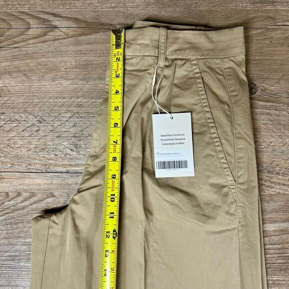Everlane Womens Tan Pleated Organic Cotton Easy Wide Trench Pant Size 6R NWT - Picture 8 of 12